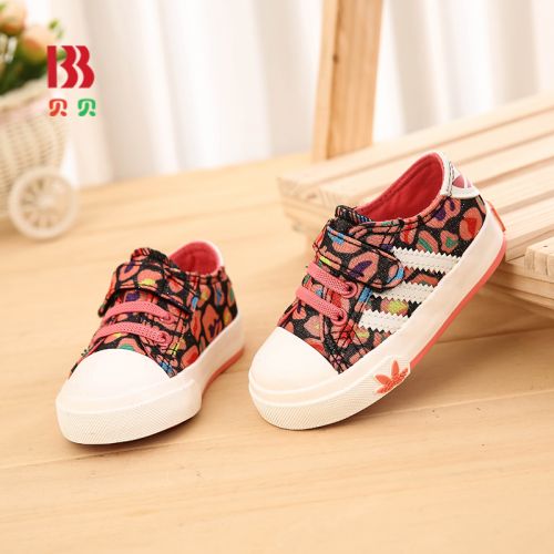 Chaussures de tennis enfants en toile pour printemps - semelle caoutchouc antidérapant Ref 1031893