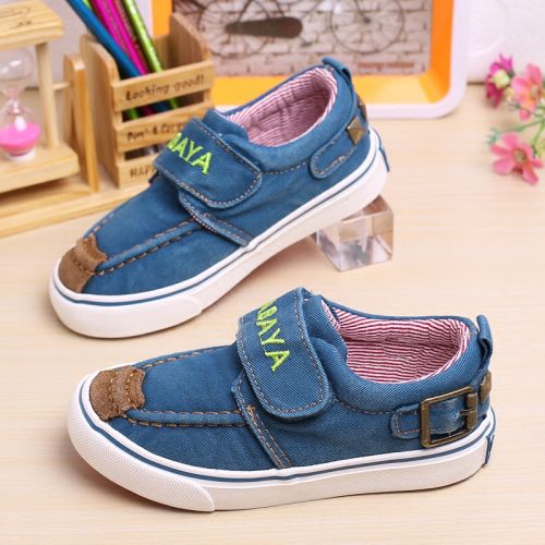 Chaussures de tennis enfants en toile rivet pour printemps - semelle caoutchouc Ref 1032058