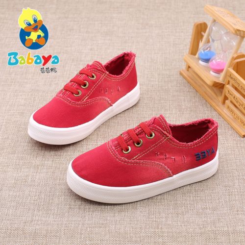 Chaussures de tennis enfants en toile pour printemps - semelle caoutchouc antidérapant Ref 1032113