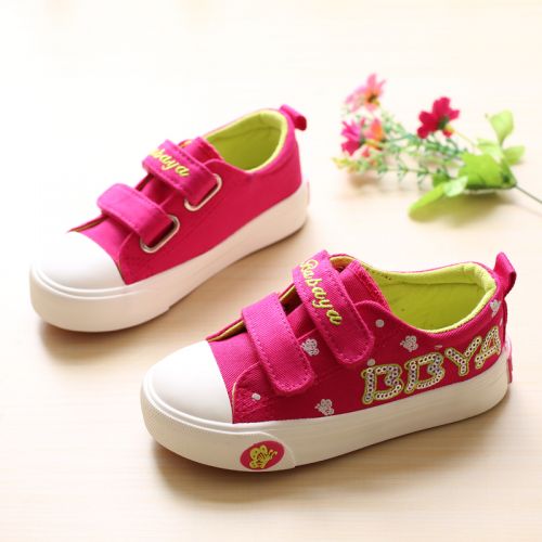 Chaussures de tennis enfants en toile paillette pour printemps - semelle caoutchouc naturel Ref 1032226