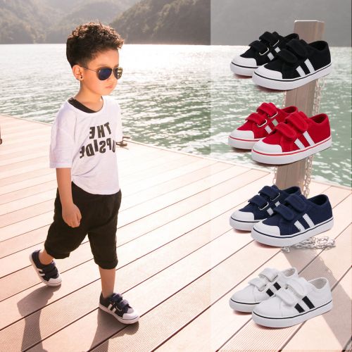 Chaussures de tennis enfants en toile pour printemps - semelle caoutchouc antidérapant Ref 1032362