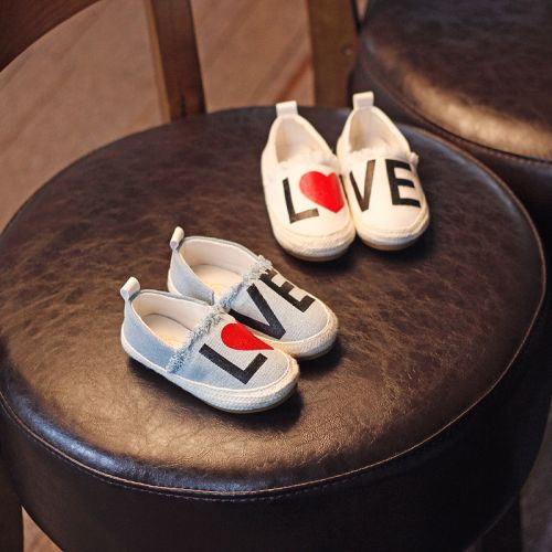 Chaussures de tennis enfants en toile pour printemps - semelle caoutchouc antidérapant Ref 1032542