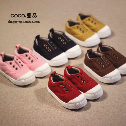 Chaussures de tennis enfants en toile pour printemps - semelle caoutchouc antidérapant Ref 1032546