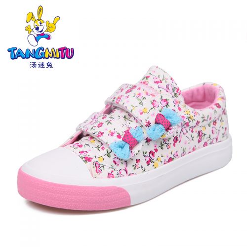 Chaussures de tennis enfants en toile WARRIOR brodé pour printemps - semelle caoutchouc Ref 1032586