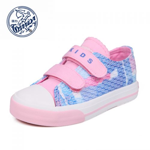 Chaussures de tennis enfants en toile WARRIOR pour printemps - semelle caoutchouc Ref 1032701