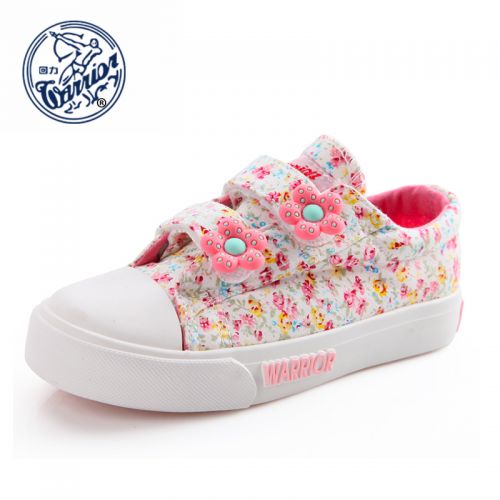 Chaussures de tennis enfants en toile WARRIOR brodé pour Toute saison - semelle caoutchouc Ref 1032768