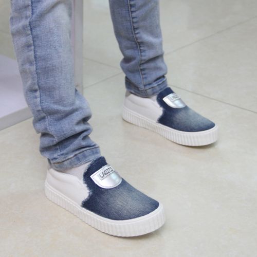 Chaussures de tennis enfants en toile pour printemps - semelle caoutchouc antidérapant Ref 1032827