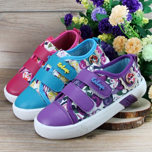Chaussures de tennis enfants en toile pour printemps - semelle caoutchouc Ref 1032877