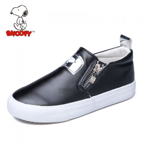Chaussures de tennis enfants en toile SNOOPY coutures cuir pour printemps - semelle vulcanisation Ref 1032931
