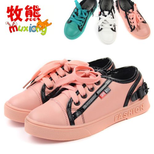 Chaussures de tennis enfants en similicuir pour printemps - semelle caoutchouc Ref 1033016