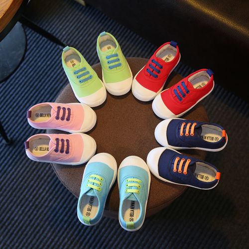 Chaussures de tennis enfants en toile pour printemps - Ref 1033650