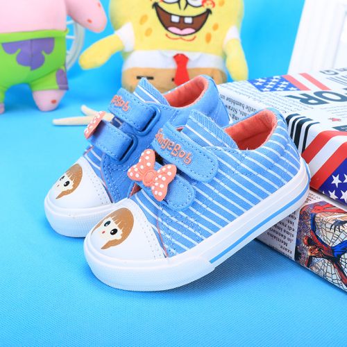 Chaussures de tennis enfants en toile SPONGEBOB SQUAREPANTS pour printemps - semelle caoutchouc Ref 1033715