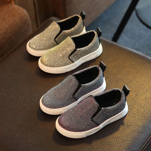 Chaussures de tennis enfants paillette pour printemps - semelle caoutchouc Ref 1034126