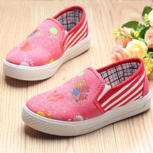 Chaussures de tennis enfants en toile pour printemps - semelle plastique Ref 1034559
