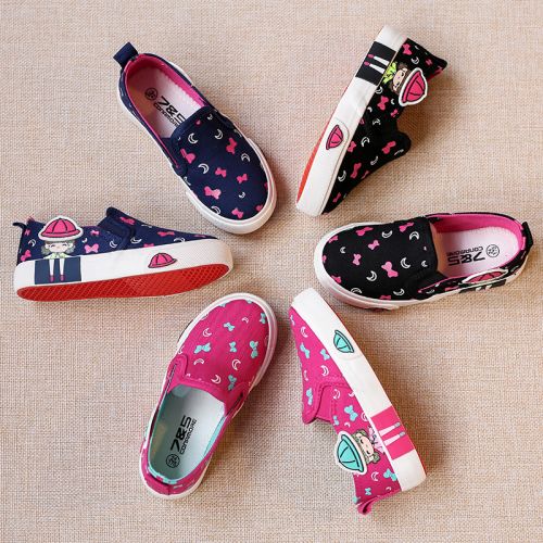  Chaussures de tennis enfants en toile pour printemps - semelle caoutchouc antidérapant Ref 1034570