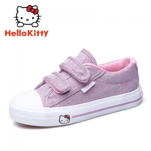 Chaussures de tennis enfants en tissu HELLO KITTY pour printemps - semelle vulcanisation Ref 1034723