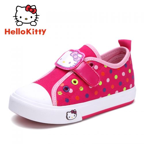 Chaussures de tennis enfants en toile HELLO KITTY pour printemps - semelle vulcanisation Ref 1034743
