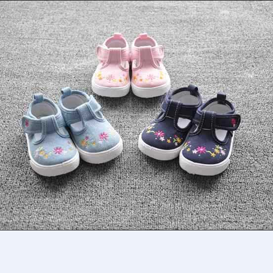 Chaussures de tennis enfants en toile AILVYANG brodé pour printemps - semelle caoutchouc Ref 1035085