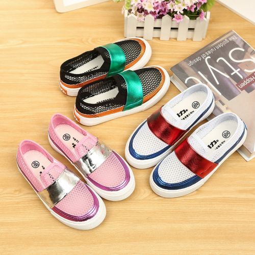 Chaussures de tennis enfants en cuir synthétique WARRIOR pour printemps - semelle caoutchouc antidérapant Re
