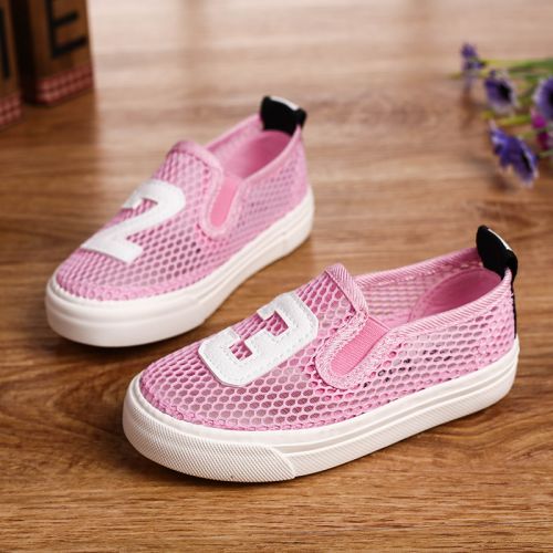 Chaussures de tennis enfants en tissu creux pour été - semelle caoutchouc antidérapant Ref 1035858