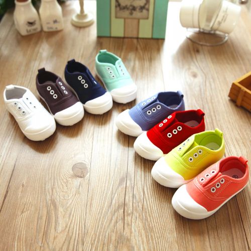 Chaussures de tennis enfants en toile pour printemps - semelle caoutchouc Ref 987364