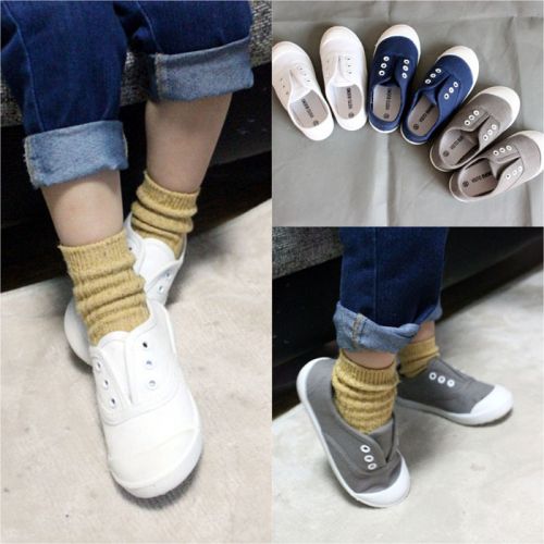 Chaussures de tennis enfants en toile pour printemps - semelle caoutchouc Ref 987400