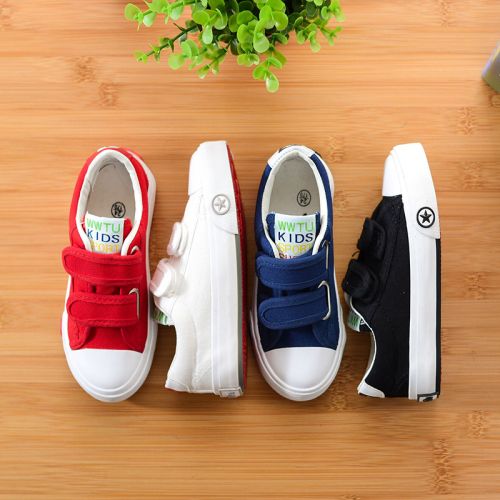 Chaussures de tennis enfants en toile pour printemps - semelle caoutchouc Ref 987407