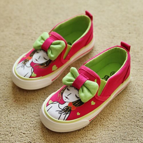 Chaussures de tennis enfants en toile pour printemps - semelle caoutchouc Ref 987409