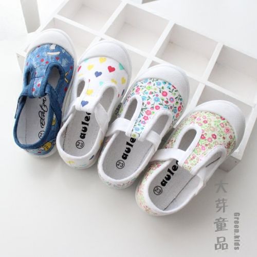 Chaussures de tennis enfants en toile pour printemps - semelle plastique Ref 987431