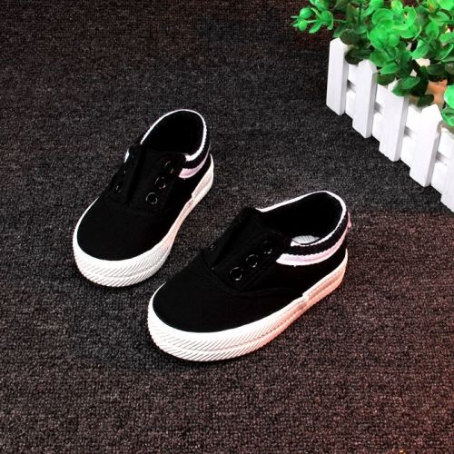 Chaussures de tennis enfants en toile pour printemps - semelle caoutchouc antidérapant Ref 987491