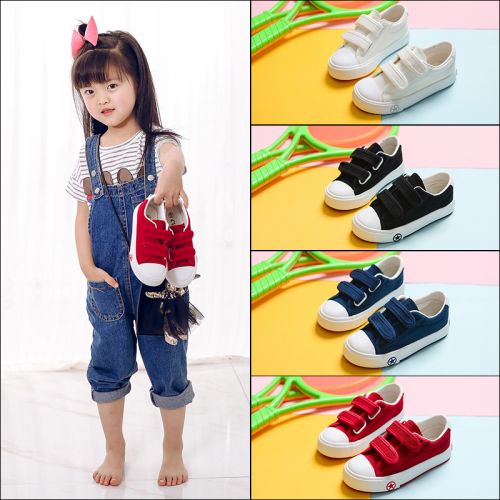Chaussures de tennis enfants en toile pour printemps - semelle vulcanisation Ref 987495
