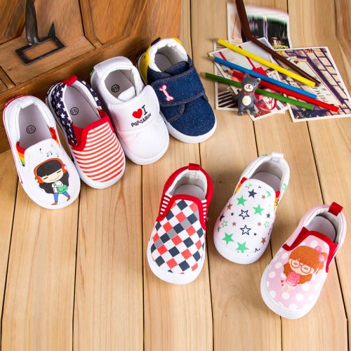 Chaussures de tennis enfants en toile pour printemps - semelle plastique Ref 987563