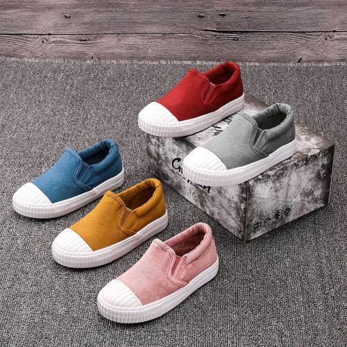 Chaussures de tennis enfants en toile pour printemps - semelle caoutchouc Ref 987619