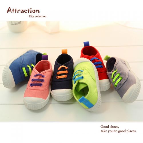 Chaussures de tennis enfants en toile pour printemps - semelle caoutchouc Ref 987630