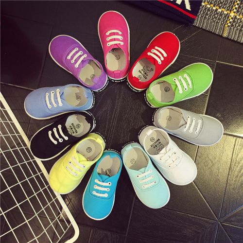 Chaussures de tennis enfants en toile pour printemps - semelle plastique Ref 987634