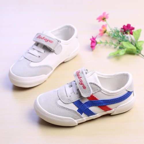 Chaussures de tennis enfants en toile pour printemps - semelle caoutchouc antidérapant Ref 987644