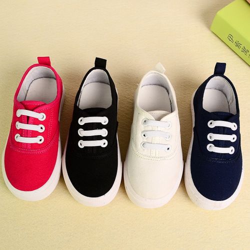 Chaussures de tennis enfants en toile pour printemps - semelle caoutchouc Ref 987664