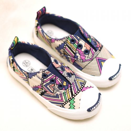 Chaussures de tennis enfants en toile pour printemps - semelle caoutchouc naturel Ref 987705