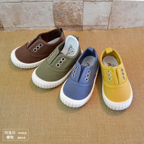 Chaussures de tennis enfants en toile pour printemps - semelle plastique Ref 987714