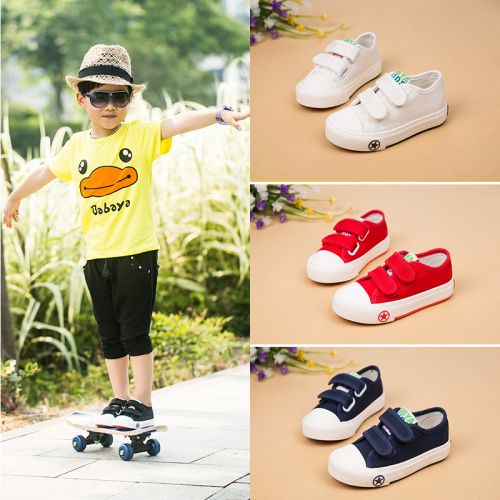 Chaussures de tennis enfants en toile pour printemps - semelle caoutchouc Ref 987731