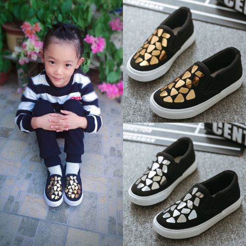 Chaussures de tennis enfants en toile paillette pour printemps - semelle caoutchouc Ref 987772