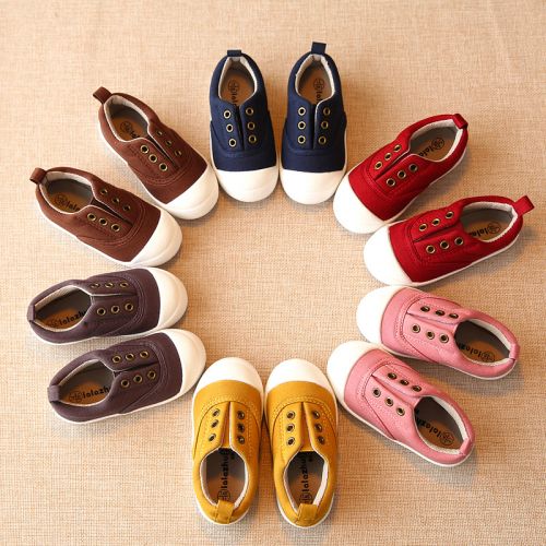 Chaussures de tennis enfants en toile pour printemps - semelle plastique Ref 987824