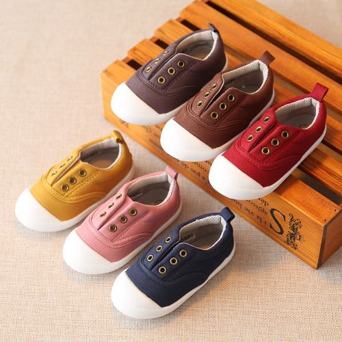 Chaussures de tennis enfants en toile pour printemps - semelle plastique Ref 987848