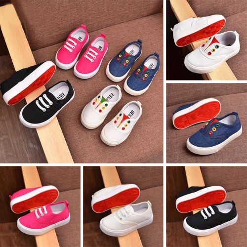 Chaussures de tennis enfants en toile pour printemps - semelle caoutchouc Ref 987880