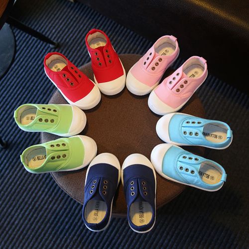 Chaussures de tennis enfants en toile pour printemps - semelle caoutchouc Ref 987887