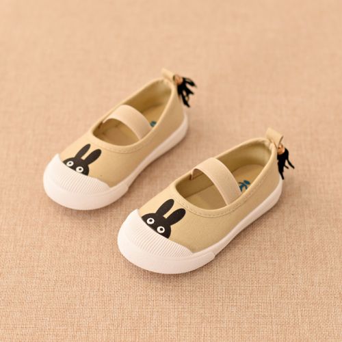 Chaussures de tennis enfants en toile houppe pour printemps - semelle caoutchouc carbone Ref 987888