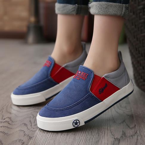Chaussures de tennis enfants en toile pour printemps - semelle caoutchouc Ref 987889