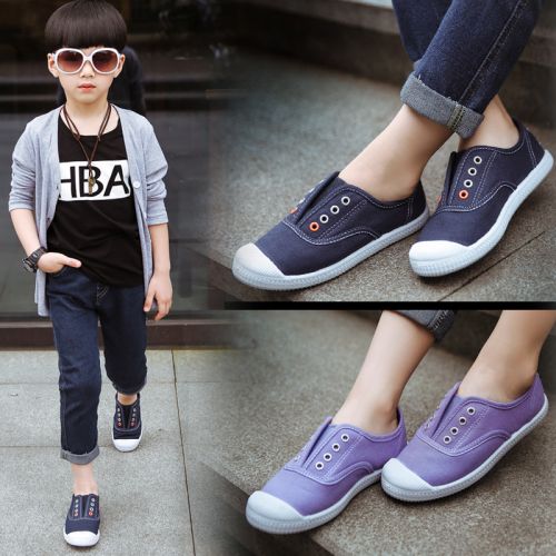 Chaussures de tennis enfants en toile pour printemps - semelle plastique Ref 987904