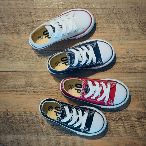 Chaussures de tennis enfants en toile pour printemps - semelle caoutchouc Ref 987942