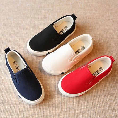 Chaussures de tennis enfants en toile pour printemps - semelle caoutchouc Ref 987963